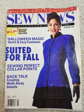 Sew News Magazine Oct 1995 Suited For Fall Halloween Magic Sewing Patterns